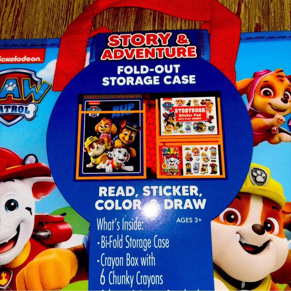 Paw Patrol Story & Adventure Fold Out Storage Case w/activities - Picture 3 of 4